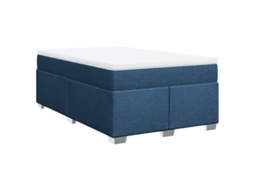 Cama com Molas/colchão 120x200 Cm Tecido Azul MAISON EXCLUSIVE
