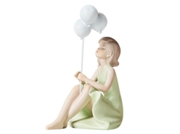 Escultura De Resina De Niña Con Globos Arte Creativo Lujo Ligero Decoración Hogar Regalo Ideal