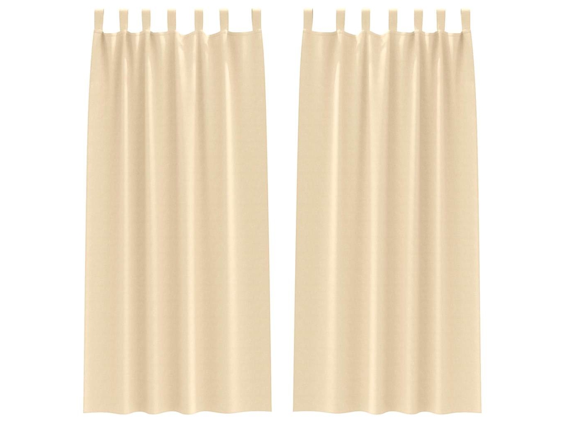 Maison Exclusive - Cortinas Blackout Com Argolas 2 Pcs Creme 260 X 140 Cm