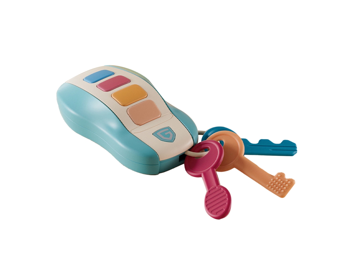 Brinquedo Chave De Carro Simulada Com 4 Sons 10 Canções Luz Led Para Crianças Educação Infantil Azul
