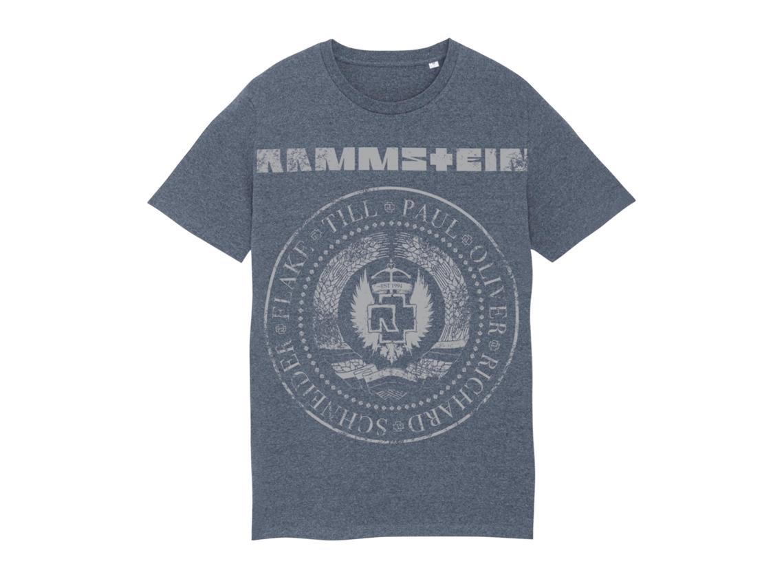 Rockinstone T-shirt Rammstein Band Est. 1994 Heather Grey-blue Size:xxl