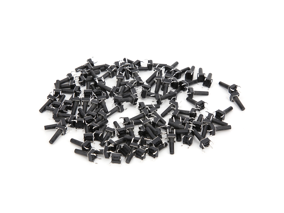 Interruptor Táctil Momentâneo Botão Micro Dc12v 50ma Dip 6x6x15mm Engenharia Plástica 100pcs