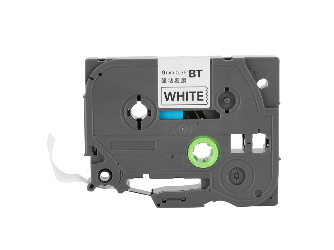 Fita De Rótulo Para Brother Tze 221 Fundo Branco Texto Preto 9mm 8m