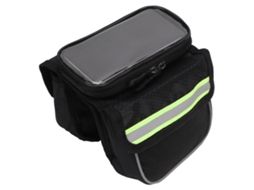 Bolsa para Quadro Mali, Tela Tpu Sensível, Faixas Refletivas, para Celulares 3.5 a 4.8 Polegadas, Verde