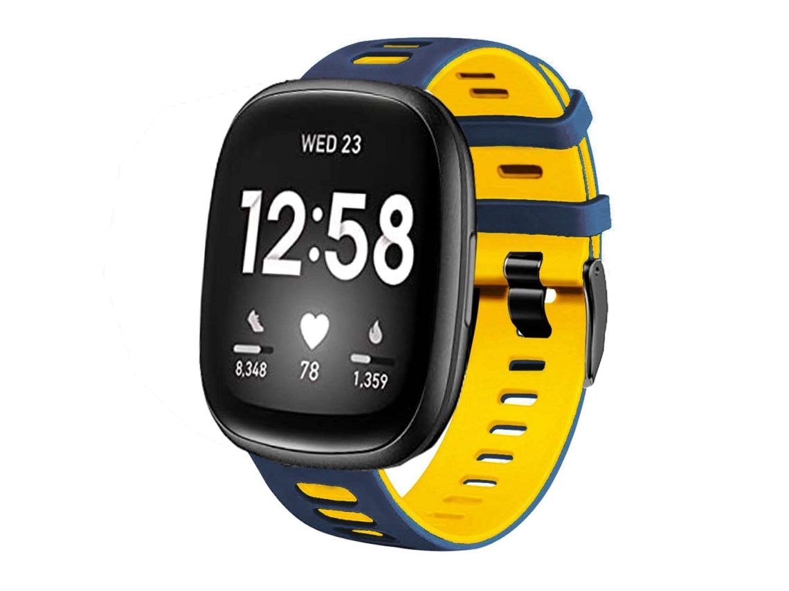 Bracelete Fitbit by Google Versa 2 Pulseira outdoor Azul e Amarelo