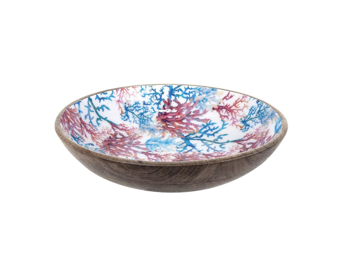 Prato Fundo SIGNES GRIMALT Coral Madeira 30x7x30 cm