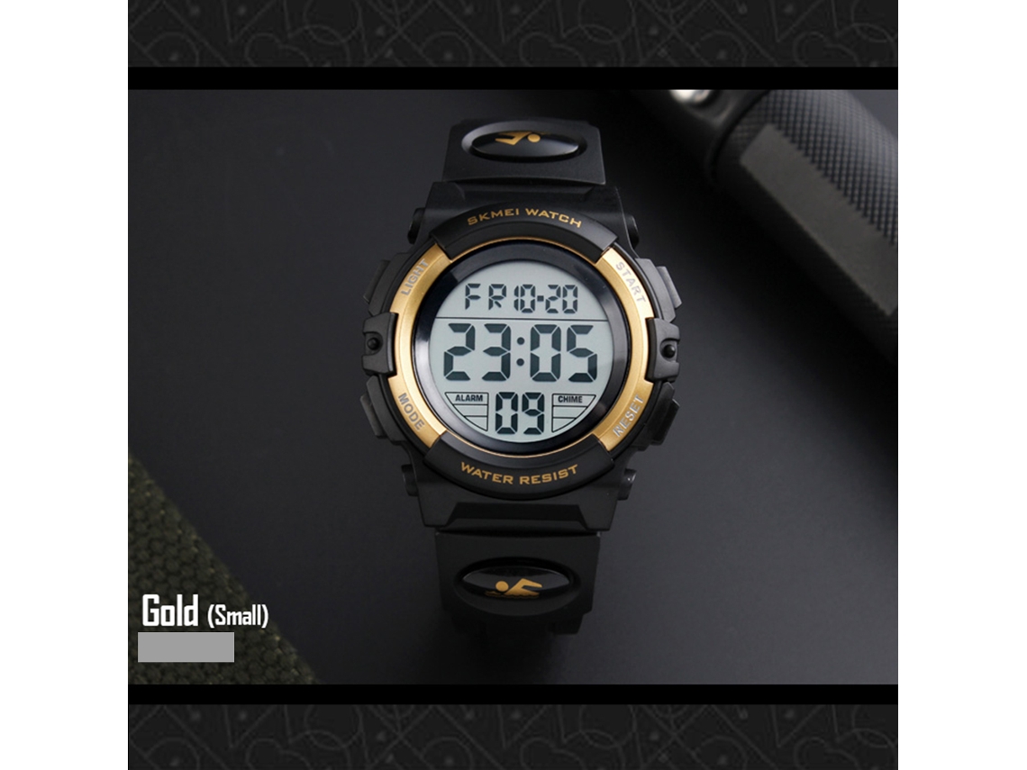 Reloj Skmei Niños Deportivo Al Aire Libre Impermeable Multifunción Luminoso 1266 Oro