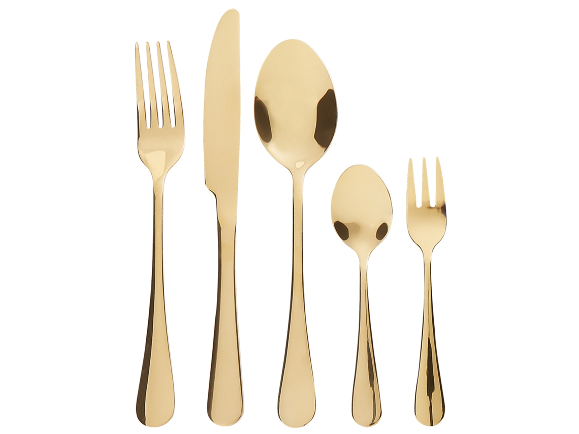 Conjunto de talheres Dourado FUSILLI
