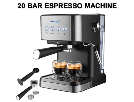 Máquina de Café Express Power Espresso 20 Barras 1050 W para 5 e 10 Cafés QINGQUE