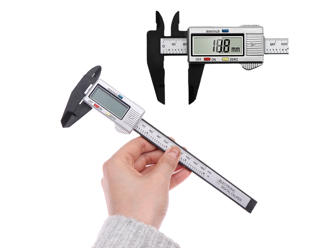 Paquímetro Digital Eletrônico De 150 Mm Com Disco De Carbono Vernier Cali Aquaforge