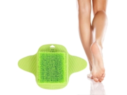 Escova De Pés Esfoliante Limpeza Massageador Spa Para Chuveiro Com Gancho Verde