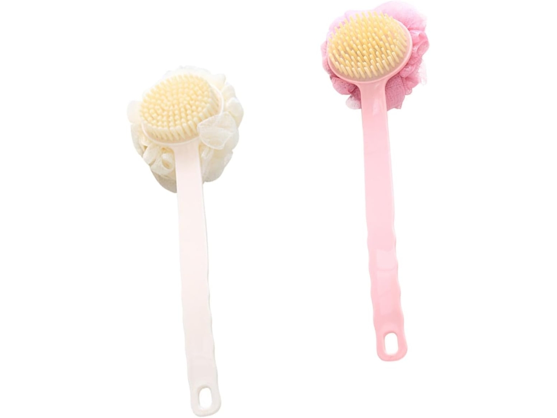 Conjunto De 2 Escovas Banho Gatuida Com Cabo Longo Para Costas E Corpo, Design Floral