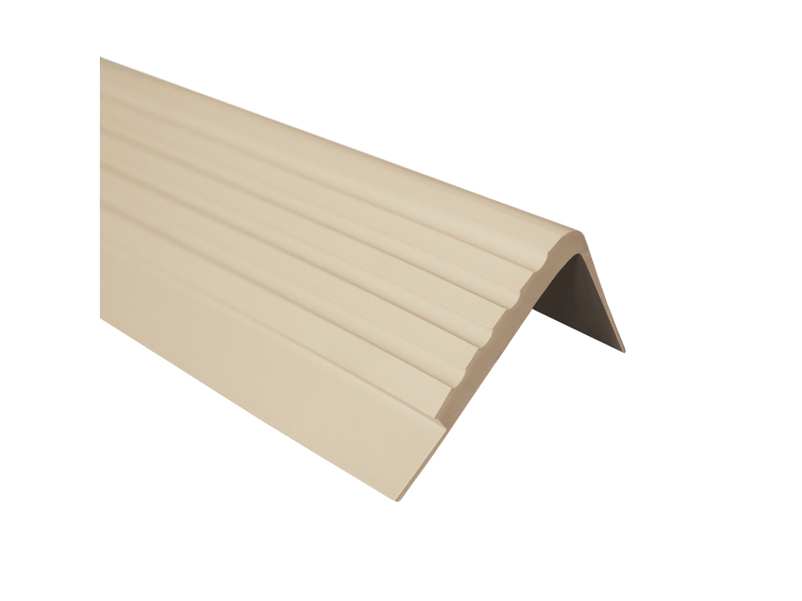 Perfil De Borda De Escada Quest Pvc 42x40 Mm, Antiderrapante, Bege, 150 Cm