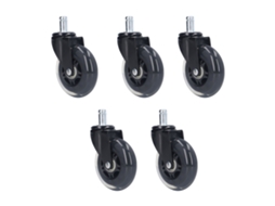 Lurelia Rodízios Para Cadeira De Escritório, Pack De 5, 92x75 Mm, 22x11 Mm, 360°, Silencioso, Antirriscos, Borracha, Resistente, Magnético