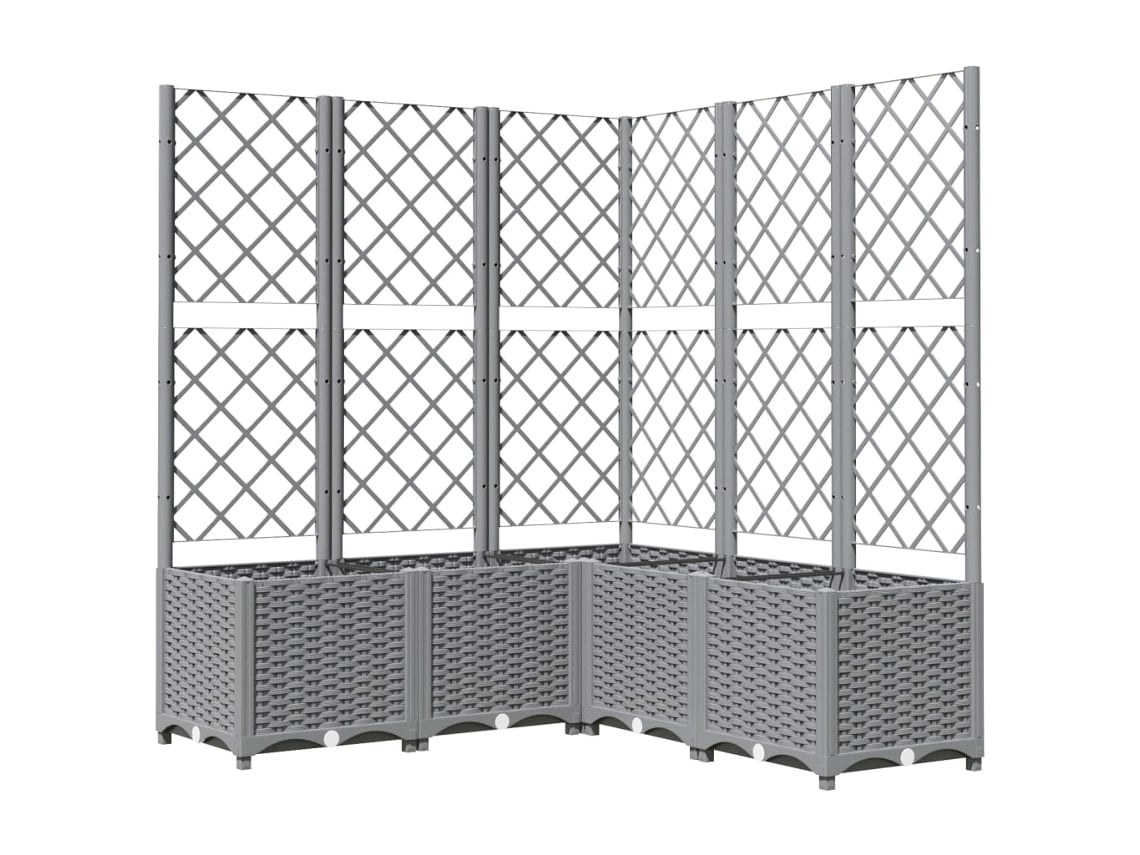 Vaso de jardim VIDAXL Cinzeto Polipropileno (120x120x136 cm)