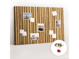Quadro De Cortiça Com Impressão Bastões De Bambu Para A Sala De Estar Espelharte (120x80 Cm)