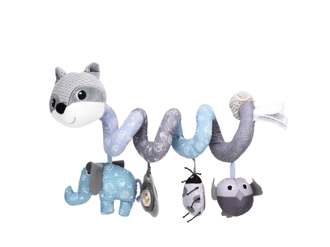 Primerox brinquedo em Espiral de Pelúcia Lobo guará para Bebê Multifuncional Carrinho Berço Cinza