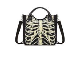 Bolsas Femininas De Caveira Com Ossos De Esqueleto Góticos Luminosos, Bolsa De Ombro Casual Punk Para Halloween, Bolsa Transversal Da Moda
