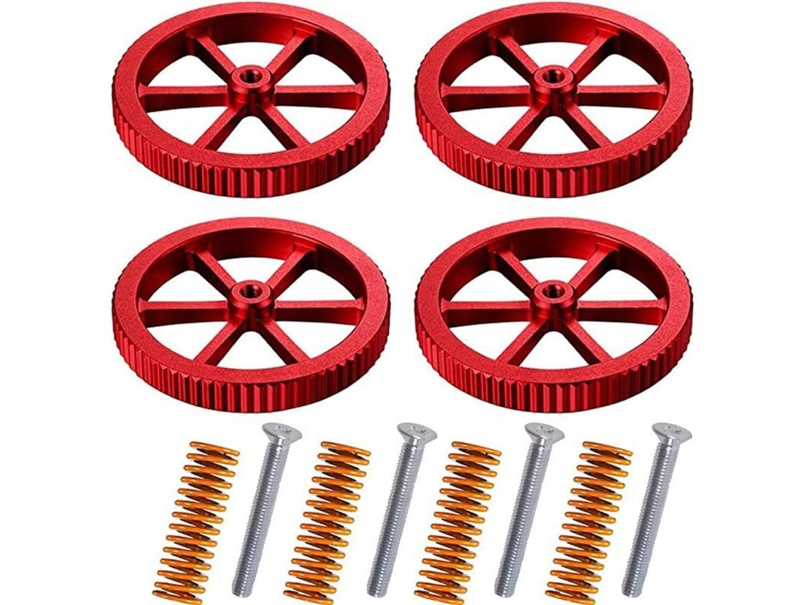 2026 4 Porcas de Alumínio para Ender 3/3 Pro/3 V2, 5/5 Plus/pro, Cr 20 com 4 Molas Vermelho