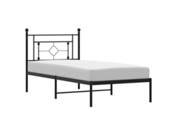 Bed Frame, Bed Frames Vidaxl Preto Aço (90 X 200 Cm)