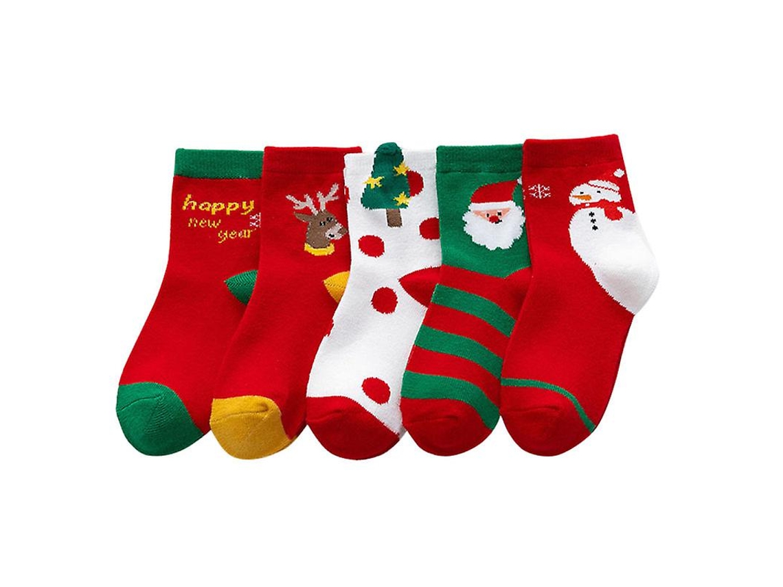 5 Pares de Meias de Natal para Crianças de Natal ALLINLESS