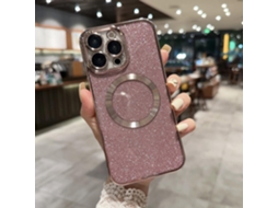 Capa Para Iphone 17 Pro Max Na Cor Ouro Rosa, À Prova De Poeira E Raios, Com Revestimento Magnético.