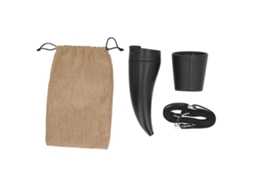 Copo de chifre de bode com suporte e bolsa S/MARCA