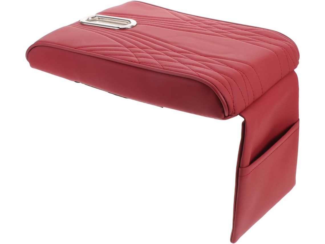 Suporte de braço em PU vermelho para console central do carro