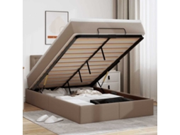 Vidaxl Estrutura De Cama Otomana Com Colchão Cappucino 120x200 Cm