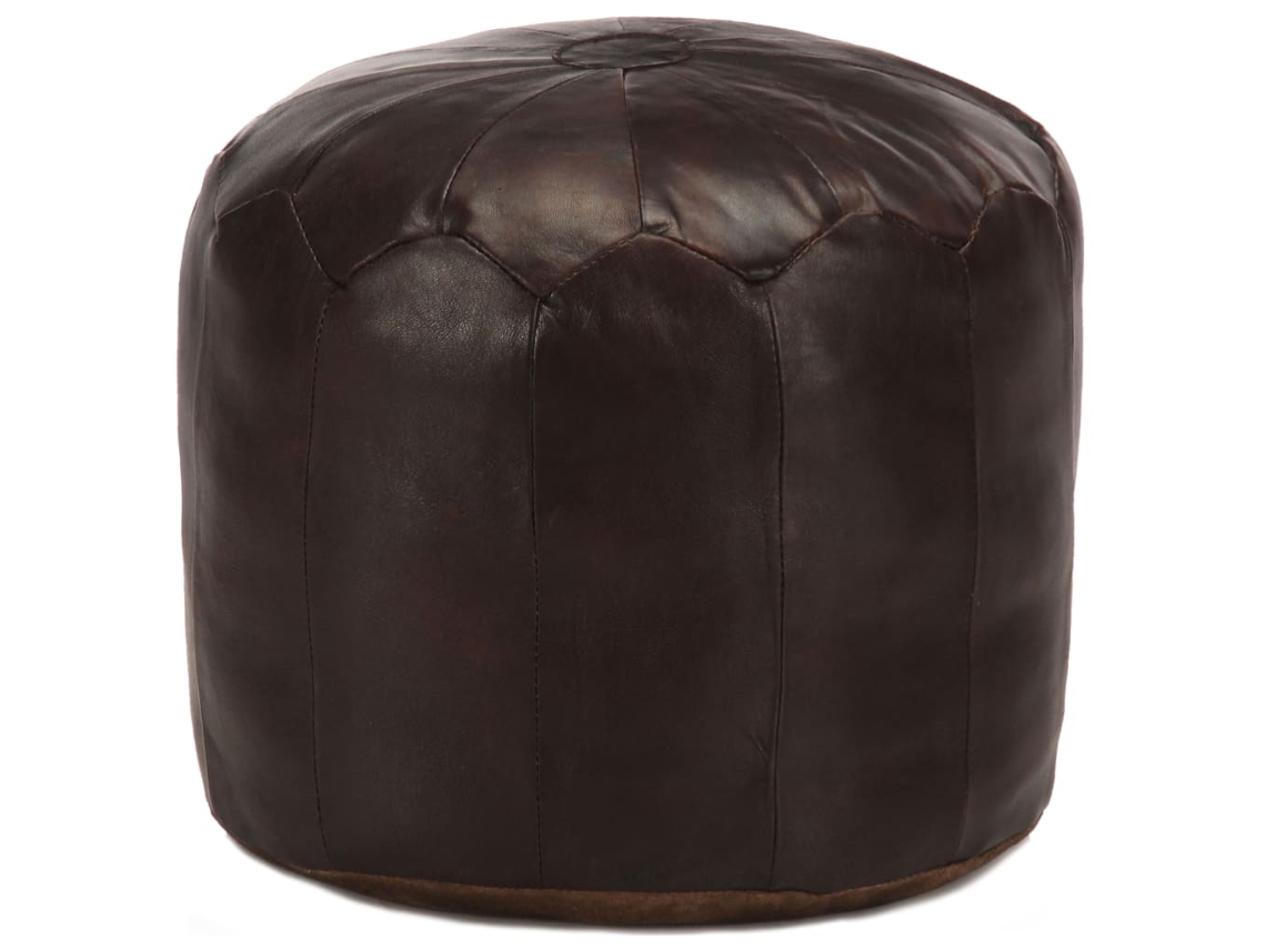 Vidaxl Pufe 40x35 Cm Couro De Cabra Genuíno Castanho-escuro