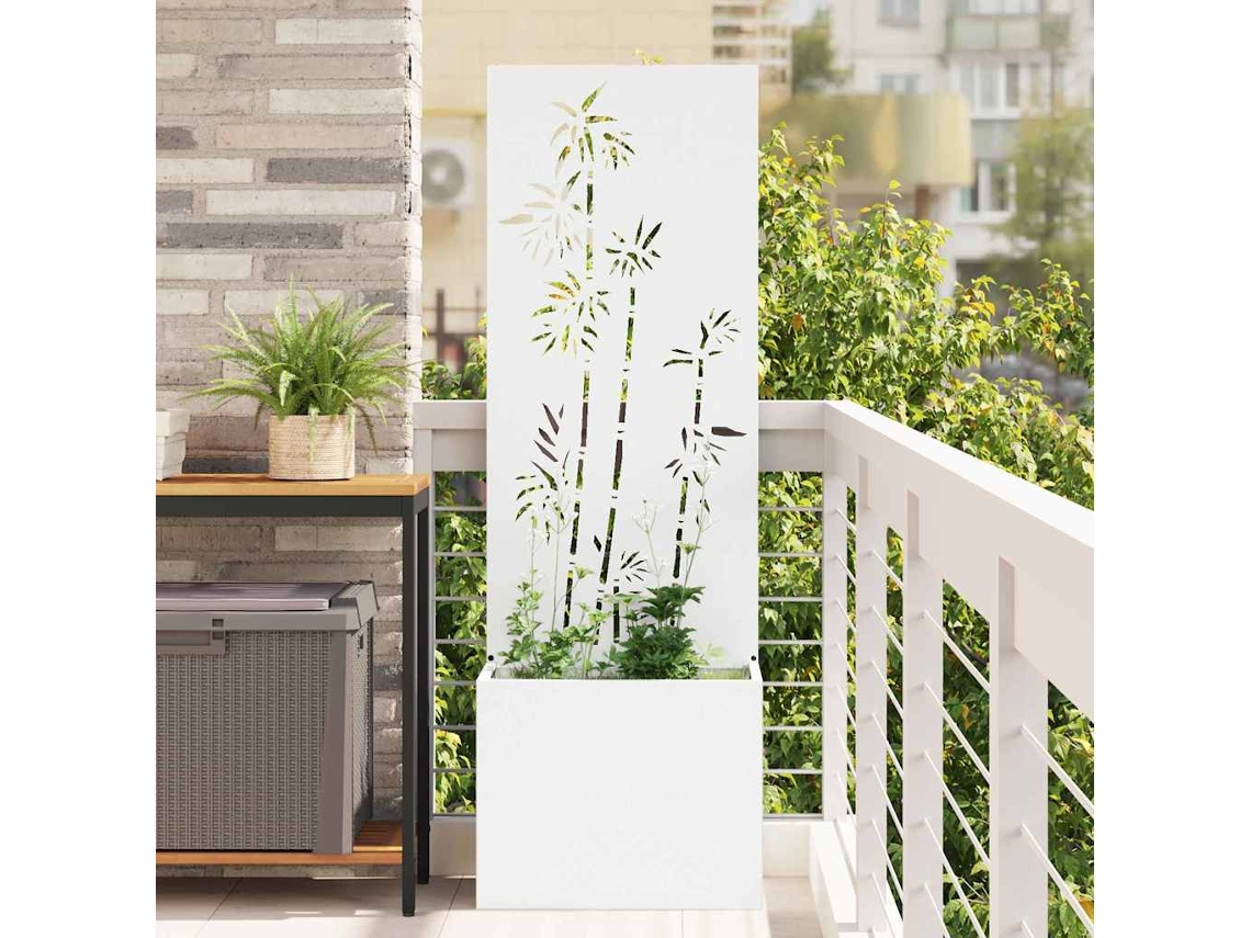 Vidaxl Tela De Privacidade Para Jardim Floral Branco 50 X 32 X 150 Cm