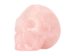 Cabeça de Crânio de Cristal Rosa 2 Polegadas Escultura em Cristal Miniatura para Meditação