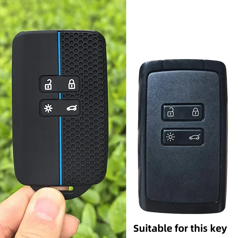 Capa de Silicone para Chave de Carro Renault Captur Koleos Kadjar Arkana Megane Dacia Duster Sandero Stepway Smart Remote Control Fob Case AQUAFORGE