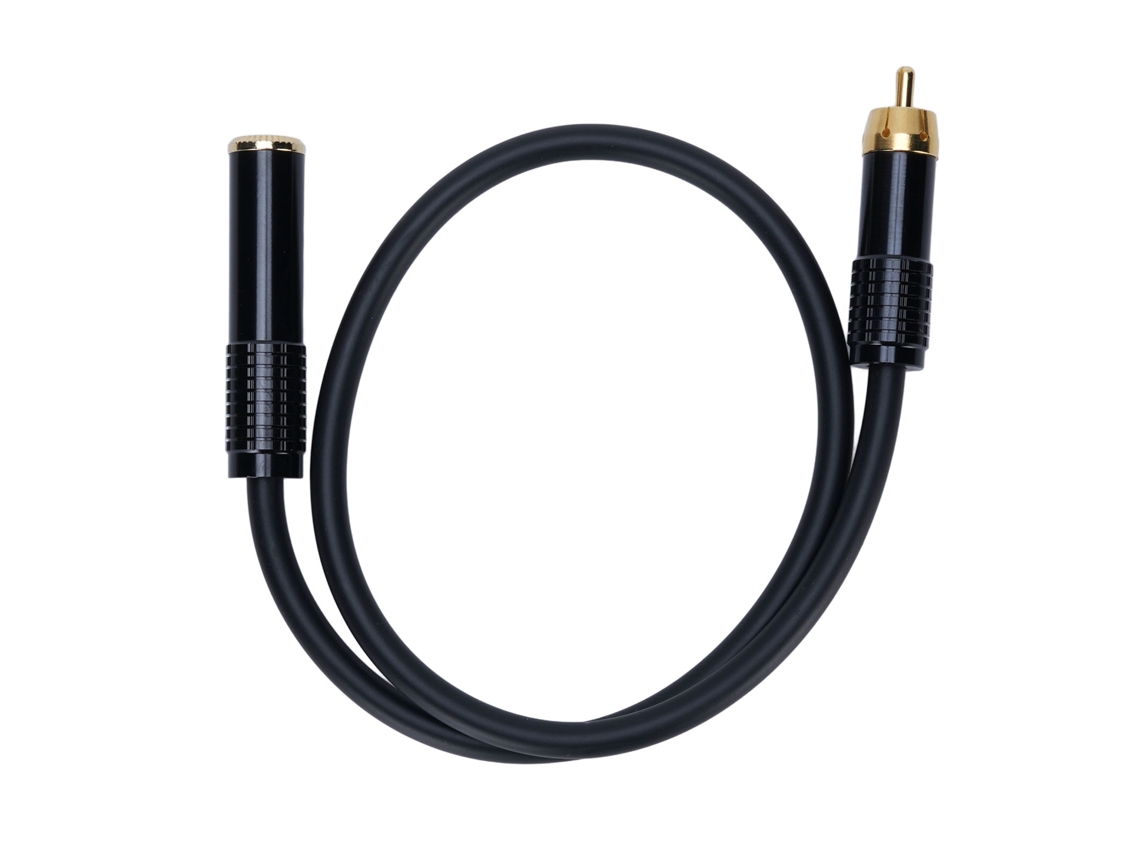 Adaptador De Fêmea Para Macho De 1/4 Polegada 6.35mm Com Placa De Ouro Para Alto-falantes E Mixers 0.5m