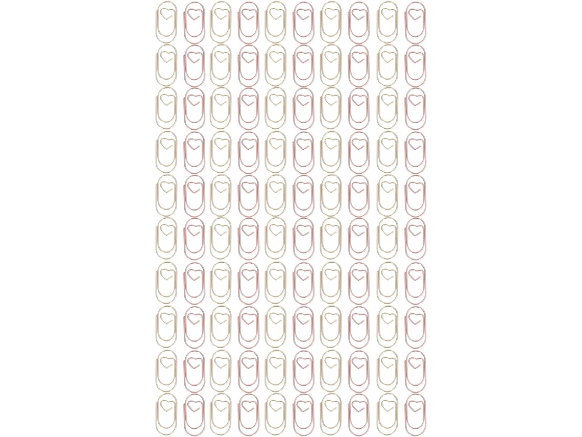 50-mini Clips De Papel Dourados E 50-prendedores Portáteis Metal Com Formato Coração Para Organização Documentos
