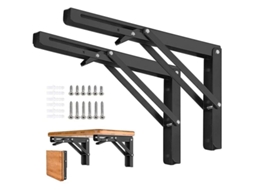 2026 2 Suportes de Estante Plegáveis de Metal Resistente, Capacidade de 150kg, para Garagem, Cozinha e Oficina 10 Polegadas 25cm