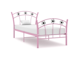 Vidaxl Estrutura De Cama Com Design De Futebol 90x200 Cm Metal Rosa