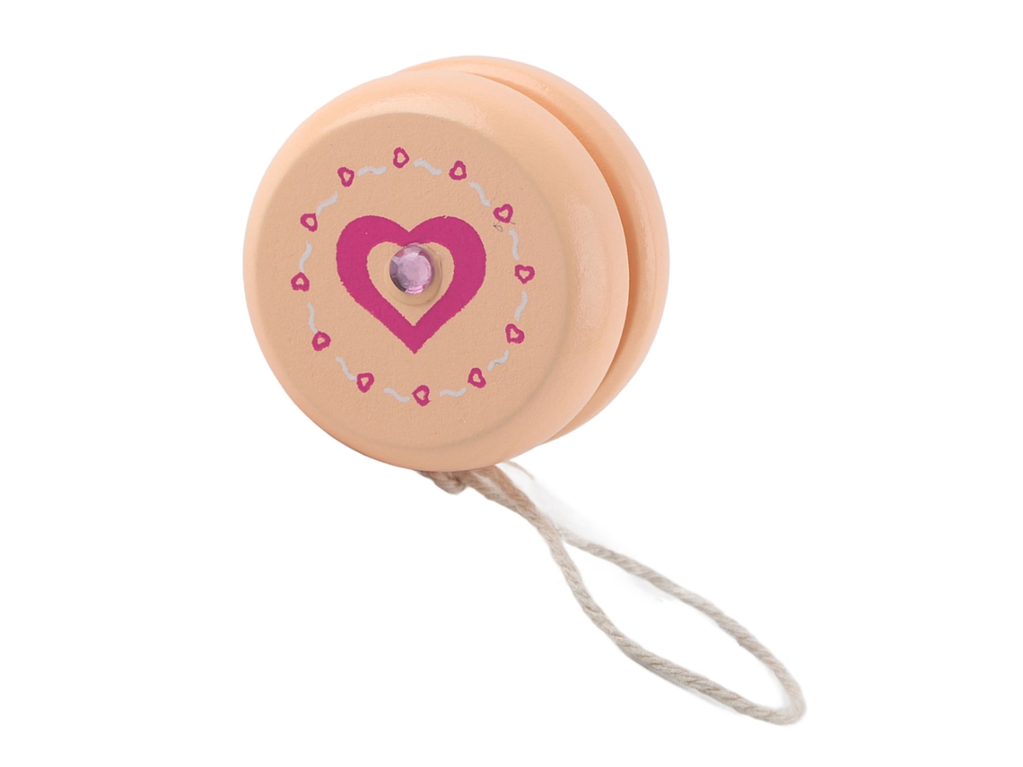 Brinquedo Yo-yo De Madeira Com Padrão De Desenho Animado Para Educação Infantil Infantil Coração Rosa