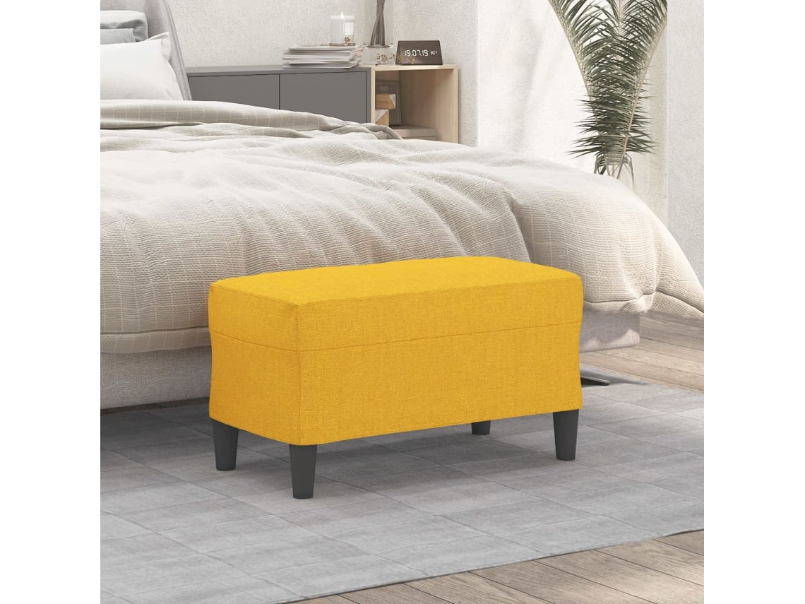 Vidaxl Banco 70x35x41 Cm Tecido Amarelo-claro