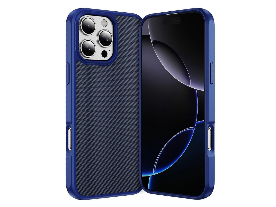 Capa De Celular Tpu Acrílica Com Textura De Fibra De Carbono E Toque De Pele