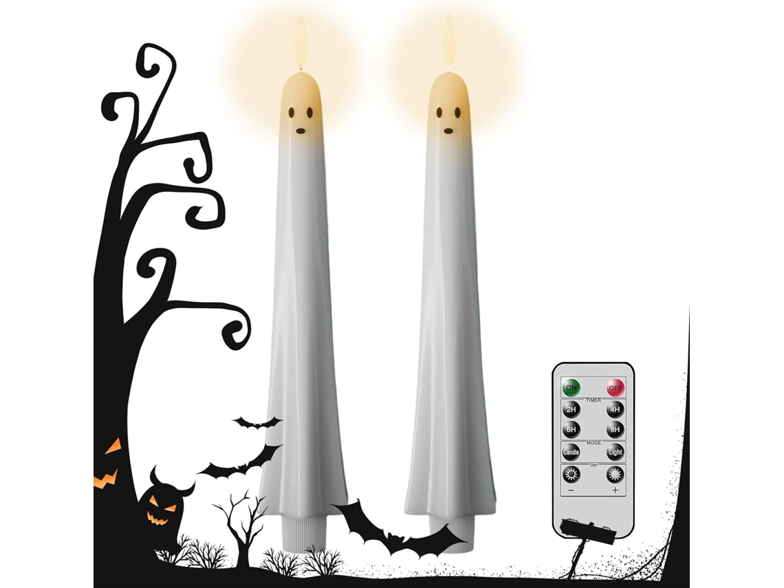 Centro De Mesa Gótico Com Velas Cônicas De Led Para O Halloween E Controle Remoto.