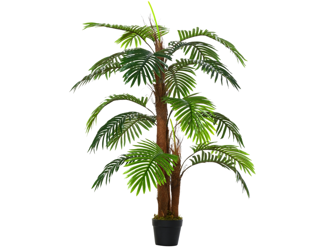 Palmeira Artificial De 120 Cm, Planta Artificial Realista Para Uso Interno E Externo Em Vaso De Plástico, Fácil De Cuidar E Durável. Zkaka