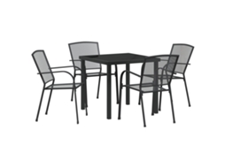Conjunto 5 De Jantar De Jardim Vidaxl Antracite Aço