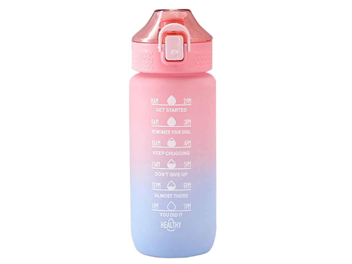 Garrafa de Água Fitness 600ml Gradiente com Horários de Bebida