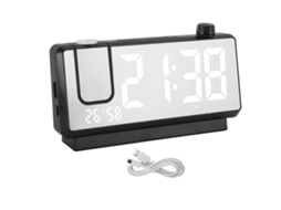 Reloj Proyección Led Pantalla Grande Espejo Digital Dormitorio Despertador Negro