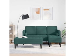Vidaxl Conjunto De Sofás Com Almofada 2 Pcs Verde Escuro Poliéster