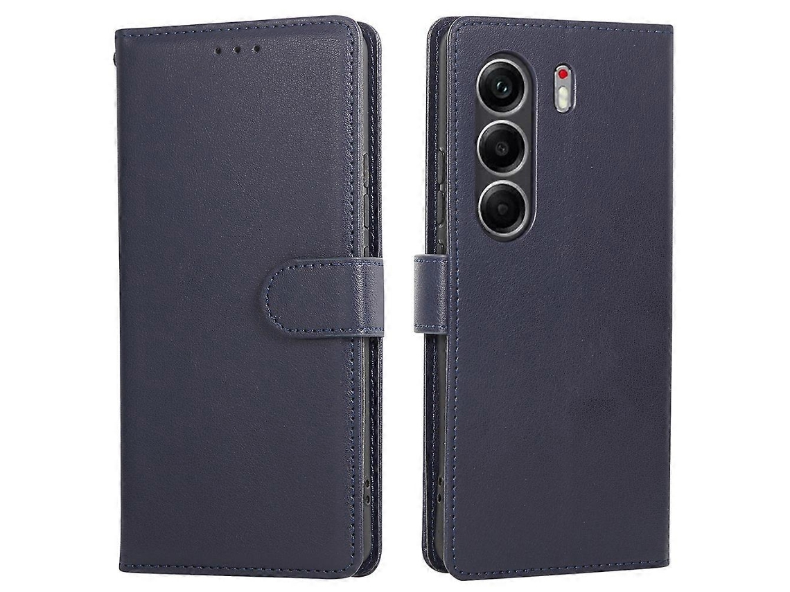 Capa Tipo Carteira Para Tecno Camon 40 4g, Com Suporte, Em Couro Pu, Com Alça De Pulso, Azul