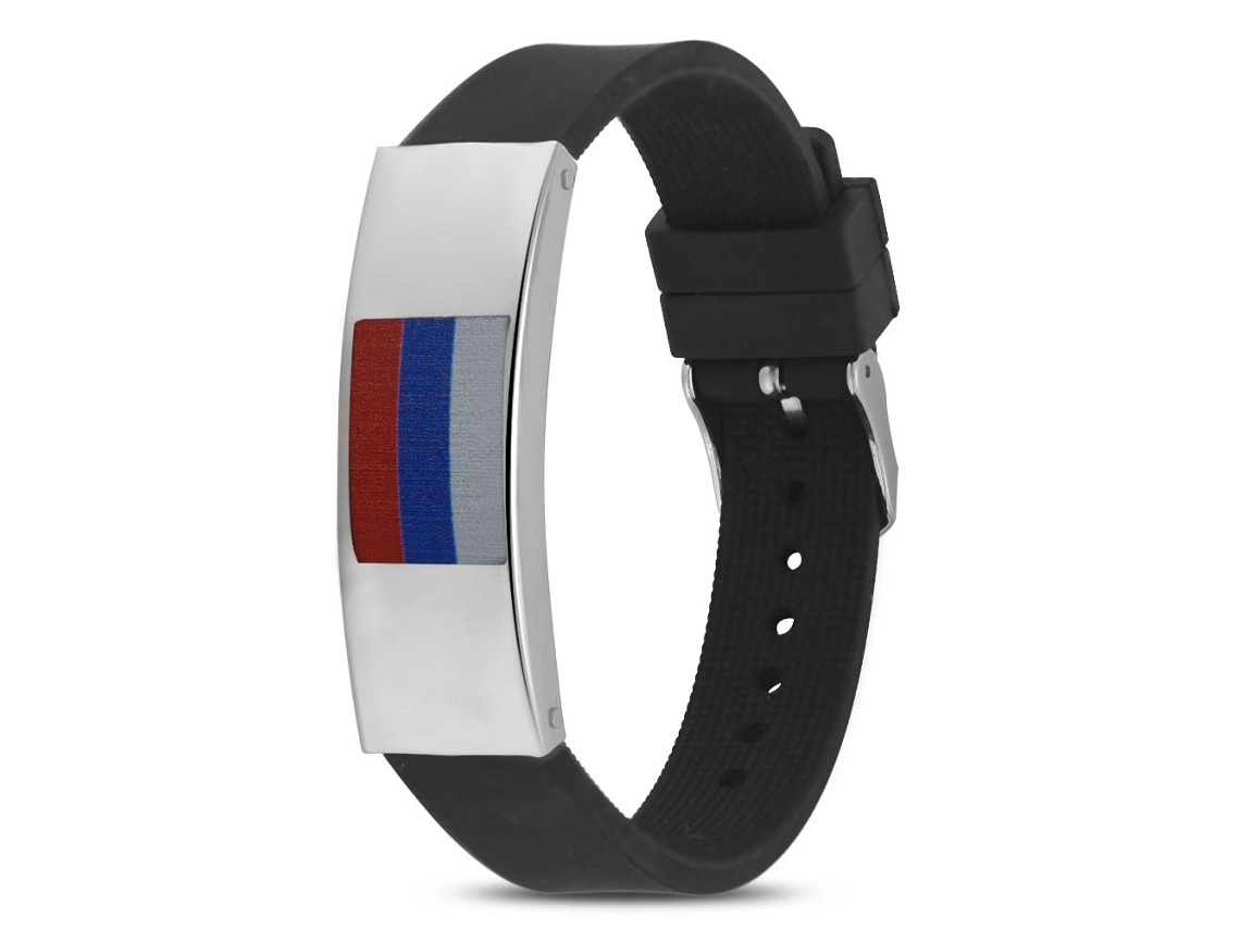Pulseira De Silicone Masculina Com Padrão De Bandeira Para Fãs De Futebol