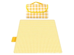 Manta Piquenique – Tapete Impermeável – Manta Praia – Dobrável – 200 X 200 Cm – Campismo, Parques E Família – Tecido Não Tecido – Amarelo