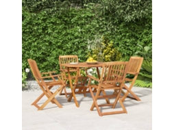 Jogo De Jantar P/ Jardim 5 Peças Madeira De Acácia Maciça Dkd Home Decor